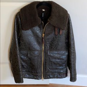 NEW Burberry Leather Shearling jacket size 6